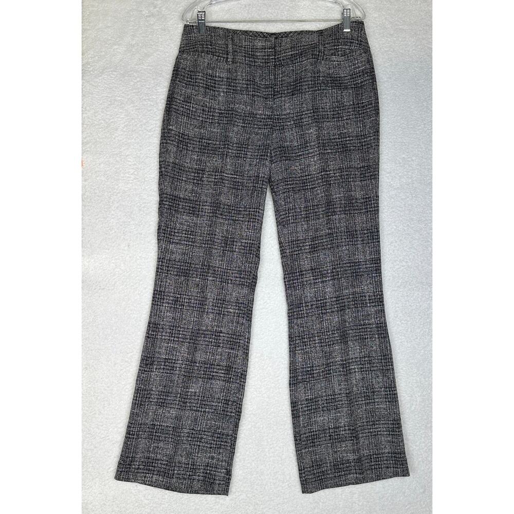 7th Avenue New York & Company Plaid Dress Pants Silver Gray Black Women’s 10 Ave